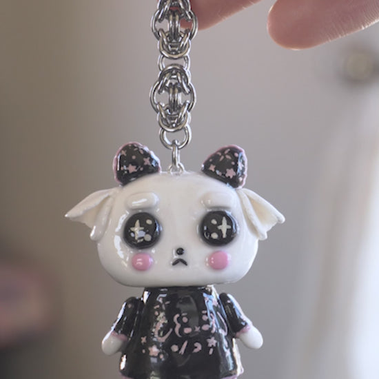 Kaomoji Goat Spirit Polymer Clay Keychain