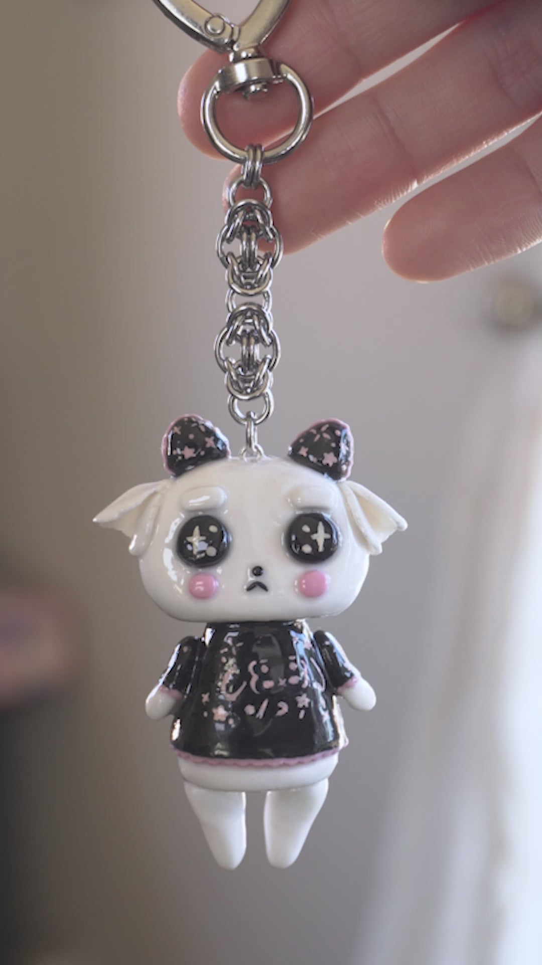 Kaomoji Goat Spirit Polymer Clay Keychain