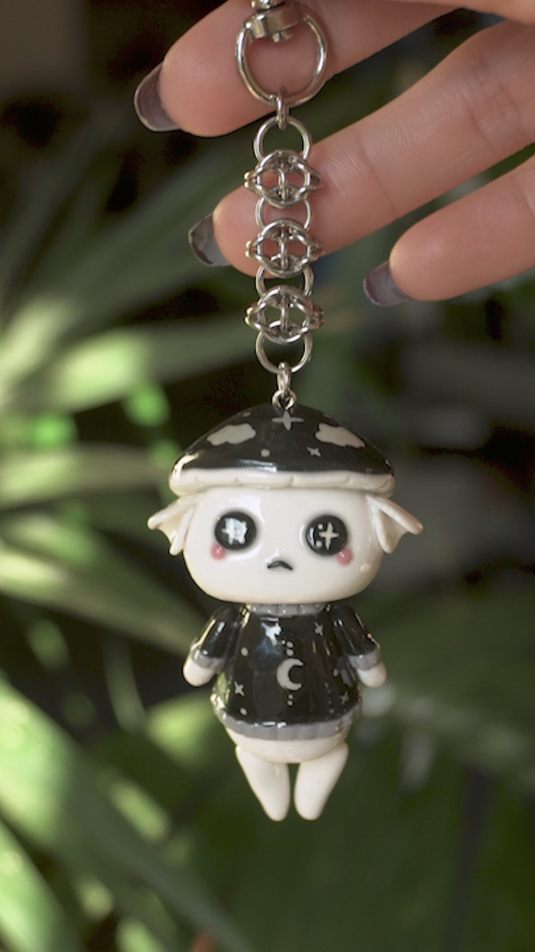 Celeste Whimsigoth Mushroom Spirit Polymer Clay Keychain