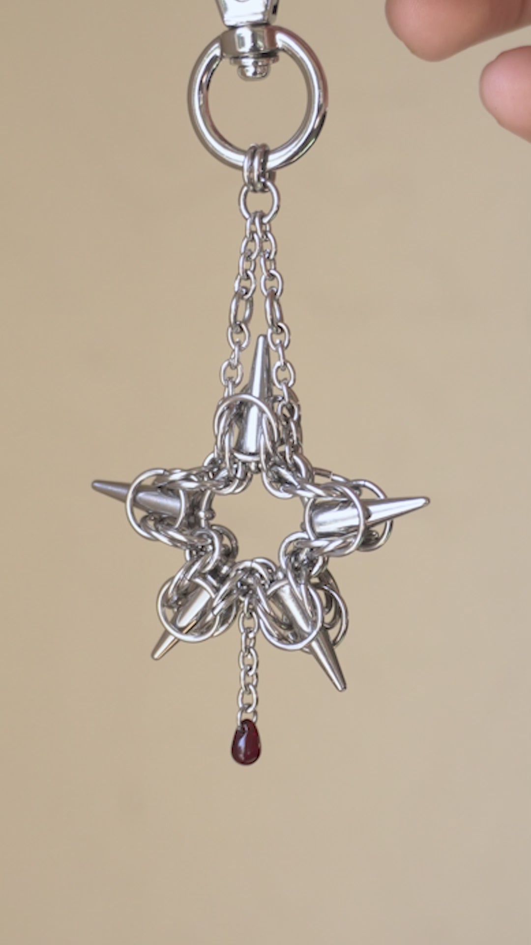 Star Chainmail Spikey Keychain Bag Charm